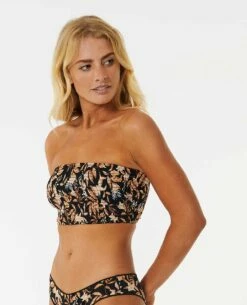 La Isla Smocked Bandeau Bikini Top