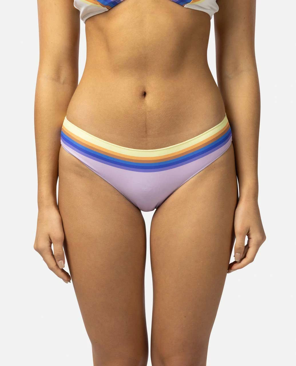 Sunrise Stripe Cheeky Coverage Hipster Bikini Bottom