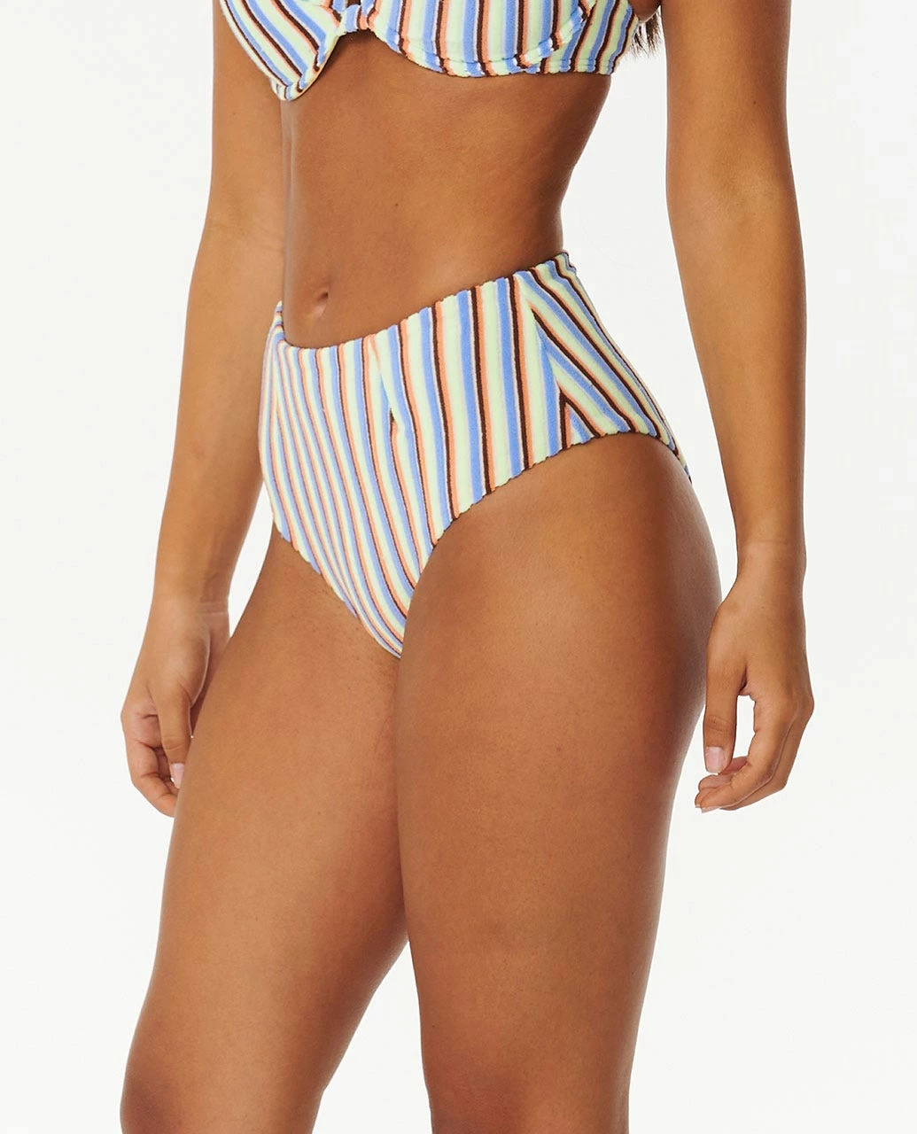 Tropics Stripe High Waist Cheeky Coverage Bikini Bottoms - Image 2
