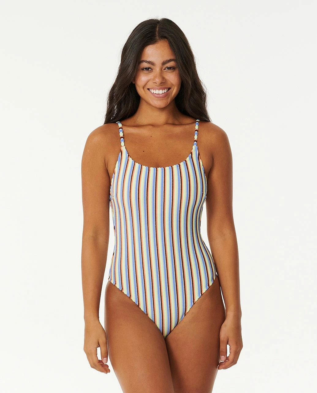 Tropics Stripe Cheeky Coverage One Piece Swimsuit