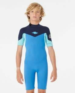 Boys Dawn Patrol Short Sleeve Back Zip 2mm Wetsuit