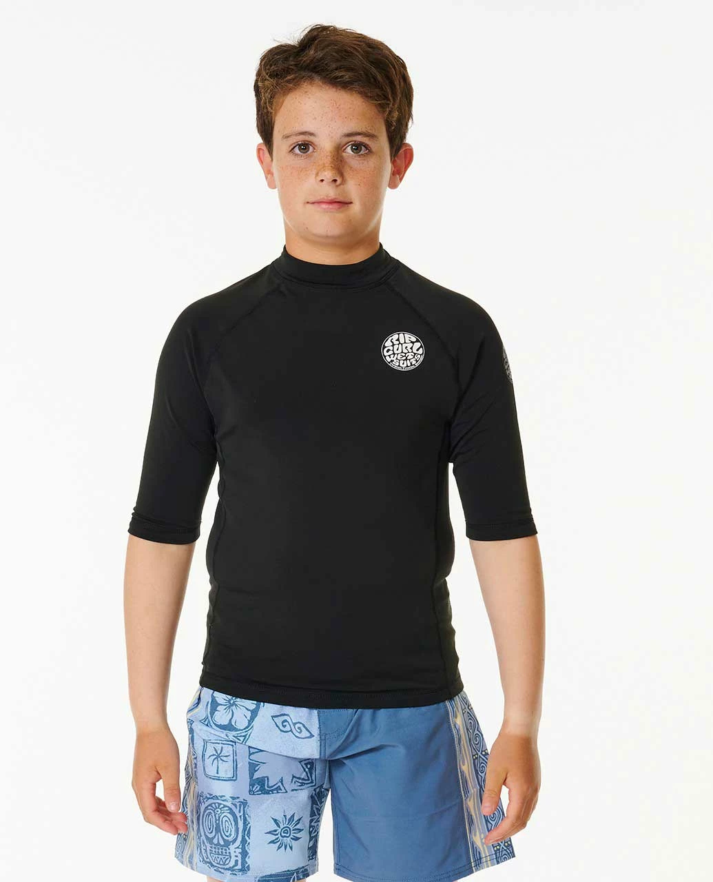 Icons UV Brushed Short Sleeve Rash Vest - Boys (8-16 Years)