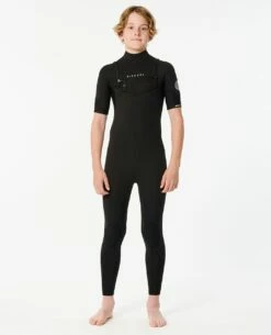 Boys Dawn Patrol Chest Zip Short Sleeve 2mm Wetsuit Steamer